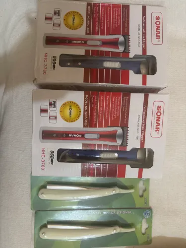 Kit- Máquinas de cortar cabelo e navalhas 