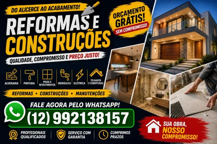 ? Pedreiro e Reformas | Construção Civil Completa | Orçamento Grátis