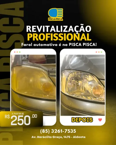Polimento de Farol Profissional / Loja Pisca Pisca Aldeota/ Remover amarelado do farol