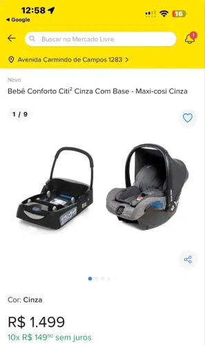 Bebê conforto semi novo 