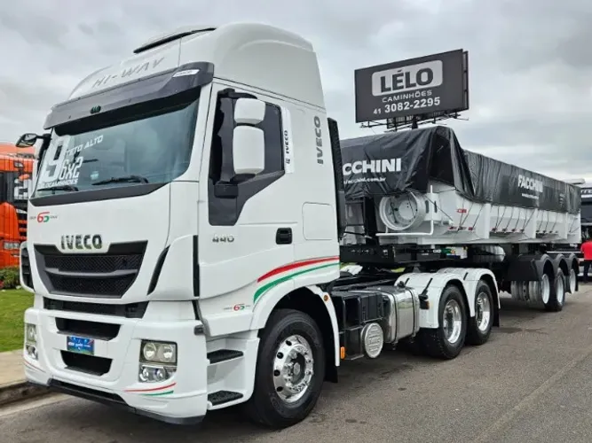 Iveco Hiway 440 6x2 Ano 2019 Teto Alto Aut Geladeira Basculante Facchini 25m³ 0km Sem Pneu