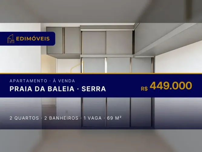 Praia da Baleia| Apartamento 2 quartos em condomínio com piscina