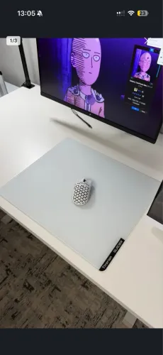 Carregador amazingthing + Mousepad de vidro titorion Glacier branco 