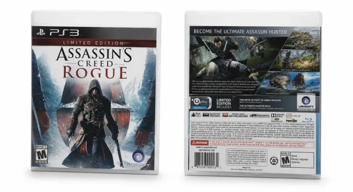 Este é o jogo Assassin's Creed Rogue para o console PlayStation 3.