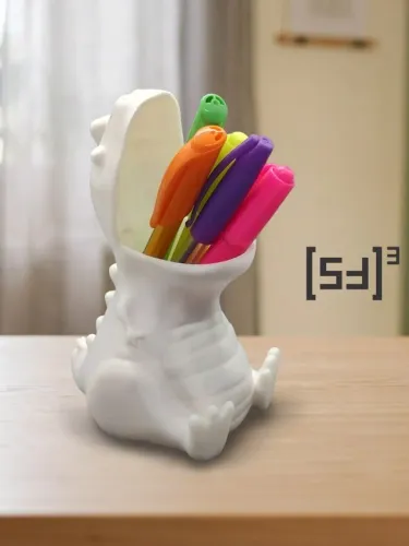 Porta Canetas / Organizador Dinossauro Impressão 3D PLA Acabamentos diversos, PLA Ve