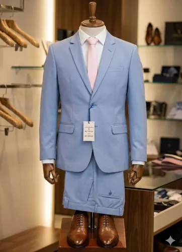 Terno (paletó e calça) azul claro, para casamento e outros de 799, por 599, ctt pelo ZAP 