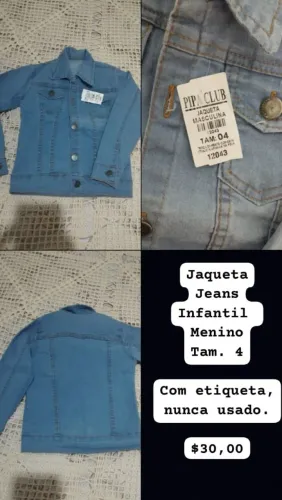 Jaqueta jeans infantil menino Tam. 4