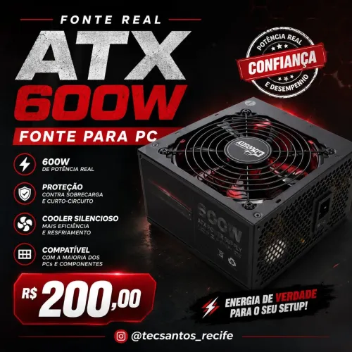 Fonte Real 600W ATX