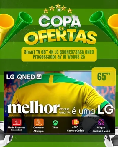 Smart TV LG QNED 65 Polegadas | Lacrada | Nota Fiscal