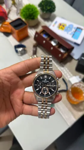 Relógio Daniel Klein exclusive - prata com dourado
