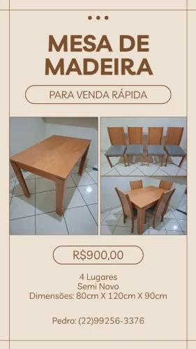 Mesa de Jantar 4 lugares