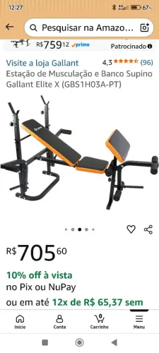 Vendo Estação de musculação gallat,semi novo 4 meses de uso.