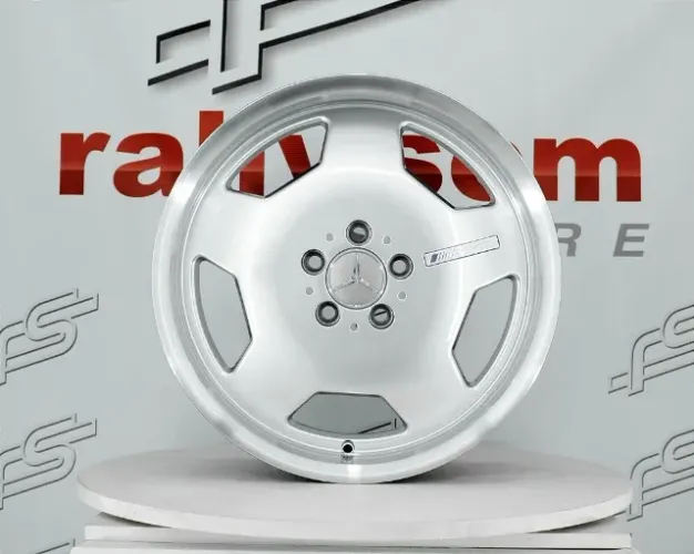 Jogo de Roda Mercedes Monobloco AMG Prata Brilhante Borda Diamantada 5x112 - 19x8,5 e 18x9
