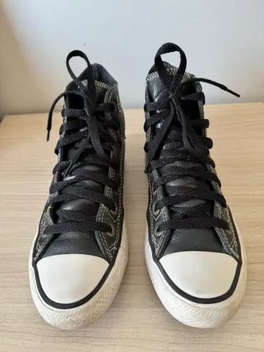 Converse All Star Couro Preto Chuck Taylor