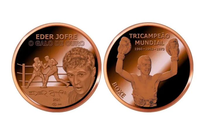 Medalha comemorativa do Éder Jofre ( galo de ouro)
