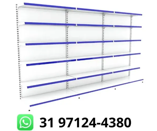 Gôndola de Parede 6 Bandejas Branca Polar
