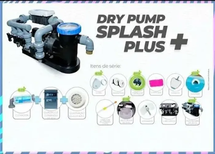 Kit Filtro Piscina Dry Pump Splash Completo + Quadro Comando e Clorador Wi-Fi iGUi - NOVO