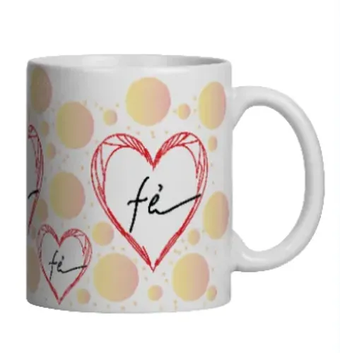 Caneca Personalizada Fé | Coleção Corações