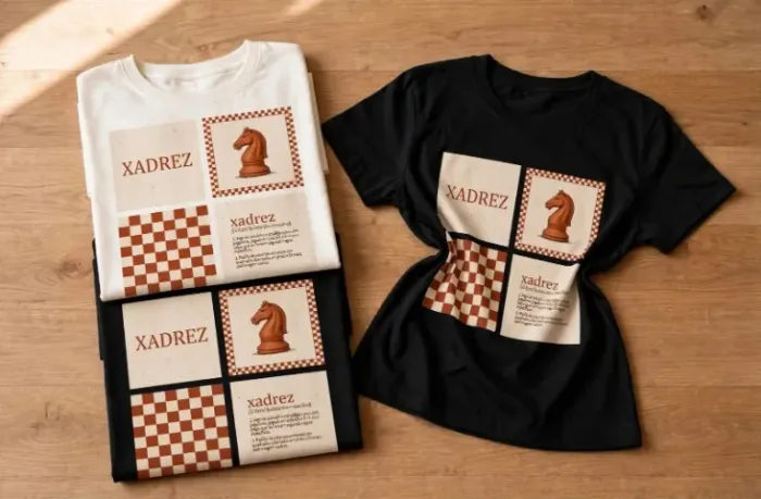 Camiseta Feminina Xadrez Chess Geek Estampada Premium