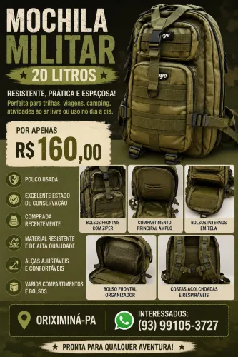 ? MOCHILA MILITAR 20L À VENDA