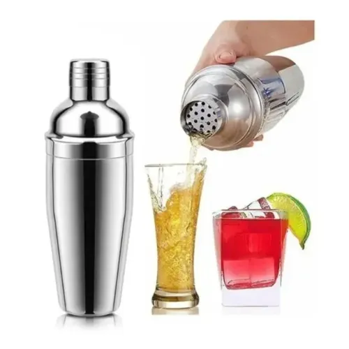 coqueteleira inox 500 ml 3 peças drinks caipirinha bar em casa tem