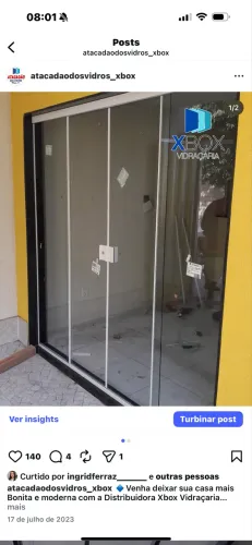 Porta de Blindex de correr 2 ou 4 folhas a pronta entrega preço de fábrica