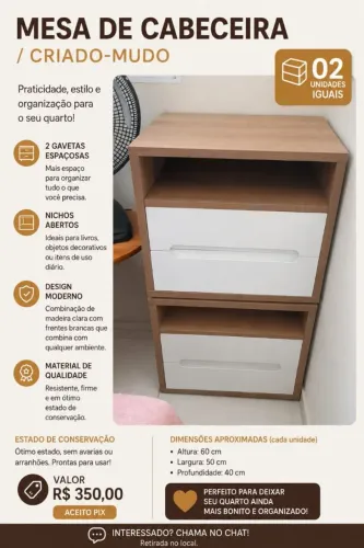 Mesa de Cabeceira (Criado Mudo)