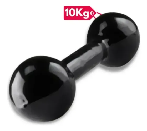Halter 10 Kg Bola Emborrachado Preto