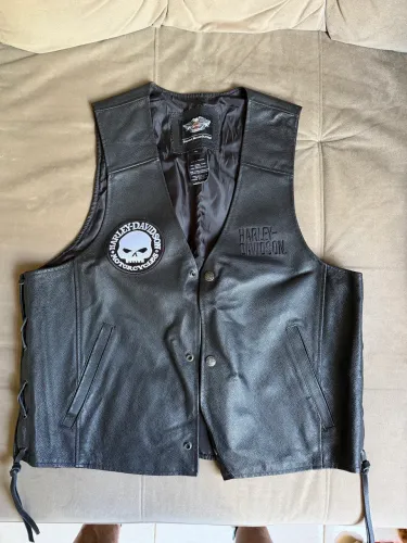 Colete HARLEY Davidson de couro novo