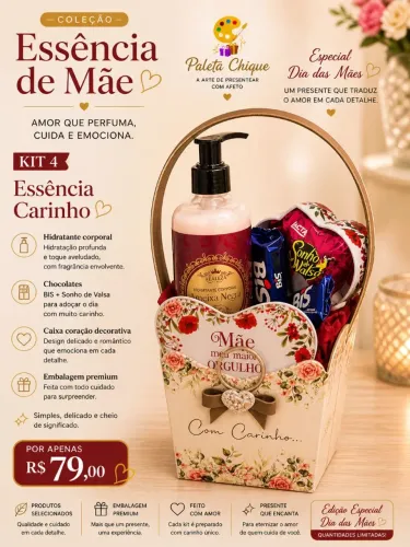 Coleção Essência de Mãe Paleta Chique Presentes e Perfumaria 