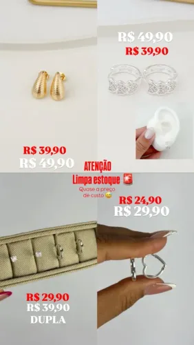Semijoias banhadas em prata 925 (limpa estoque)