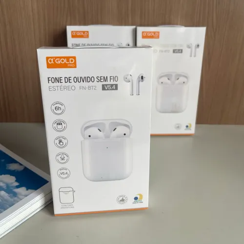 Fone de Ouvido Bluetooth Sem Fio aGOLD FN-BT2 V5.4 Estereo Sensor Touch Anatel