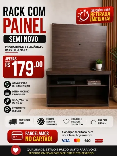 Rack com painel 