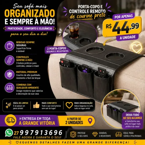 Porta copo para sofá