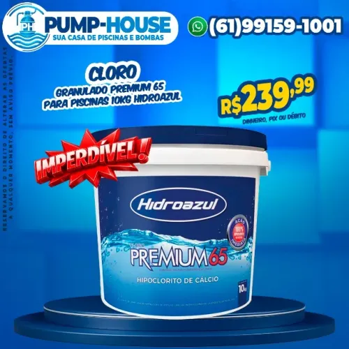 Cloro Granulado Premium 65 Para Piscinas 10Kg Hidroazul