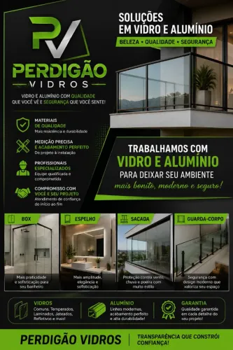 Tudo em vidro para sua obra