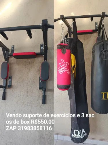 Suporte de malha e sacos de box