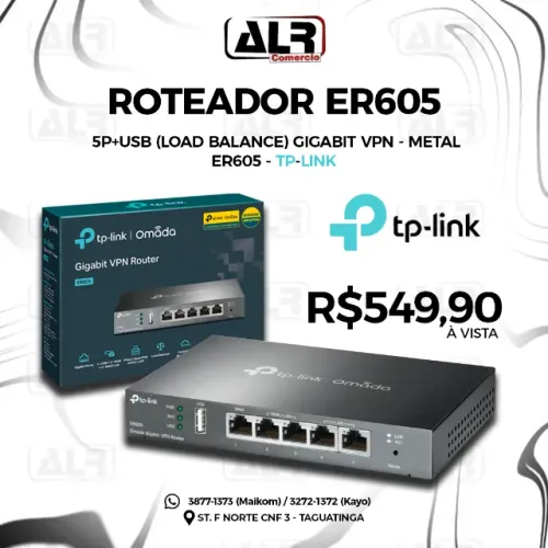 ROTEADOR LOAD BALANCE GIGABIT (OMADA) VPN ER605 TP-LINK