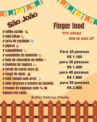 Buffet finger food junino