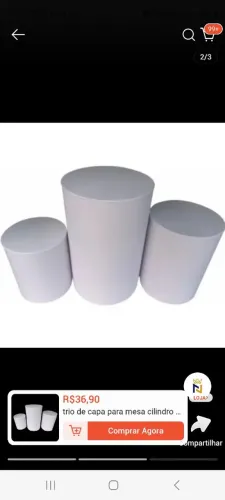 3 cilindros Branco festa