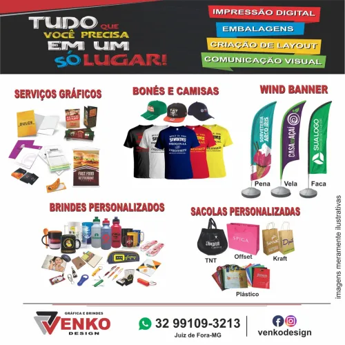 BRINDES E SERVIÇOS GRÁFICOS PERSONALIZADOS