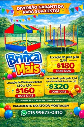 Aluguel de brinquedos Pula-pula e piscina de bolinhas 