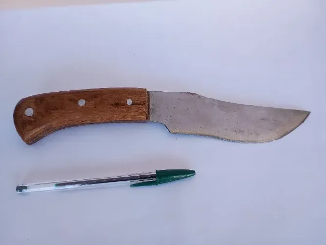 Faca Artesanal Em Aço Carbono Full Tang 28,8cm Lâmina 6 Polegadas