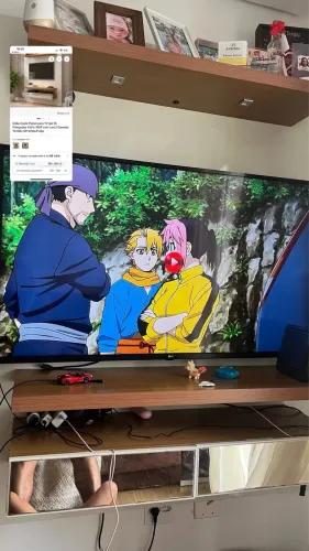 Painel para TV até 55? com LED e 2 Gavetas Espelhadas - Moderno e Elegante