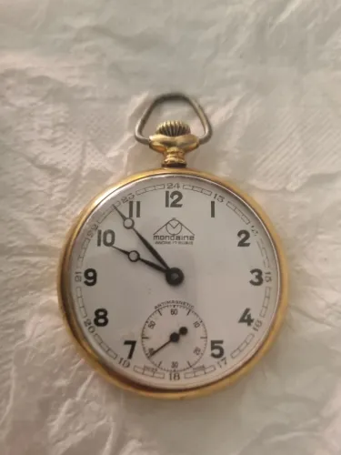 RELOGIO MONDAINE DE BOLSO CHAPEADO EM OURO