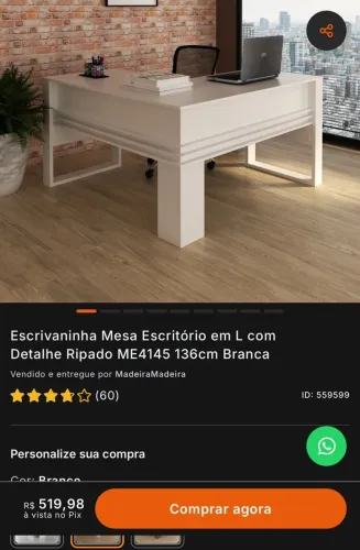 Cadeiras e mesa para escritório 