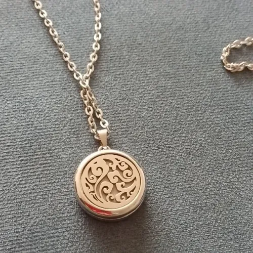 Bijoux Colar difusor, Pedra Peruana, Pedra da lua, Brochê