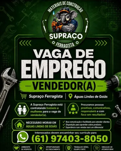 VAGA PARA VENDEDOR(A)
