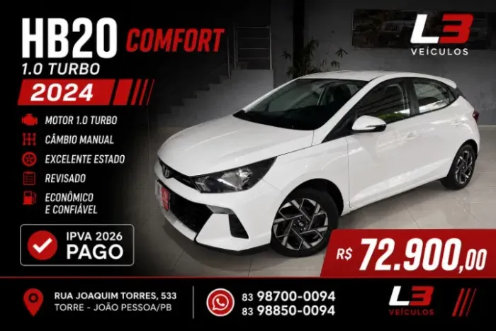 Hyundai HB20 Comfort 1.0 TB Flex 12V MEC 2024