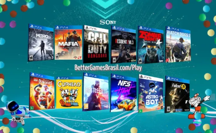 Metro - Cuphead Lego - PS4 NFS Fallout - CoD Mafia - BF PS5 Astro Bot Resident - Watch